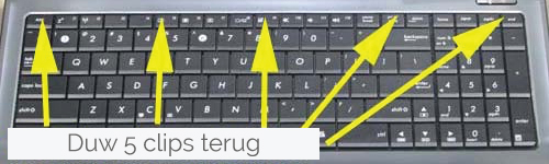 Stap 1: Asus A52 G51 K52 Toetsenbord-Keyboard vervangen